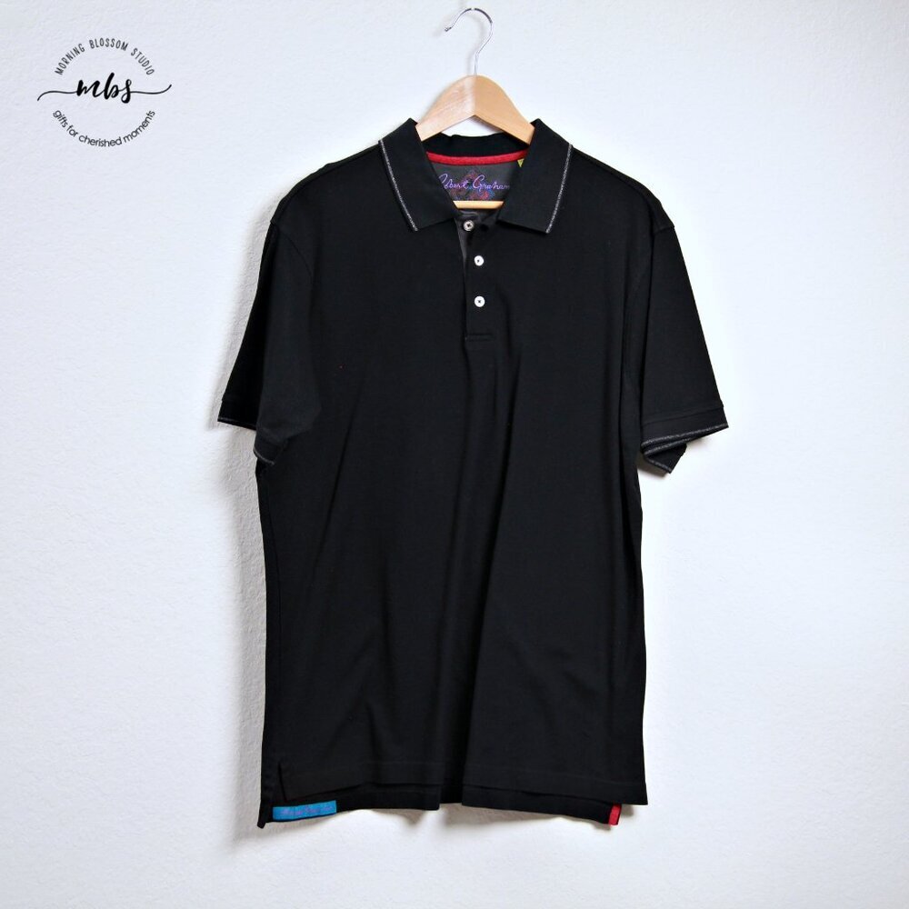 Robert Graham Men's Classic Fit Sparkle Trim Cotton‎ Polo Shirt